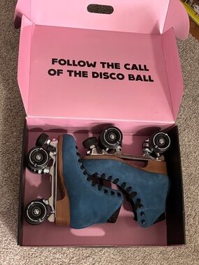 Blue Suede Roller Skates
